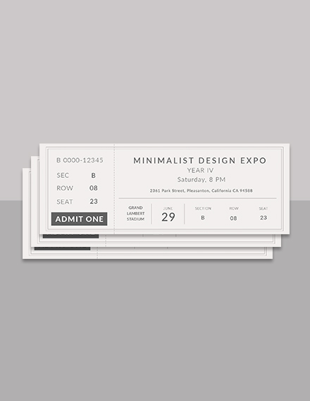 minimalist ticket template
