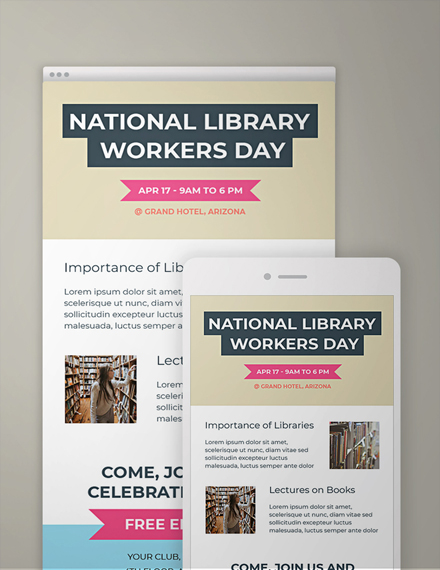 National Library Workers Day Email Newsletter Template