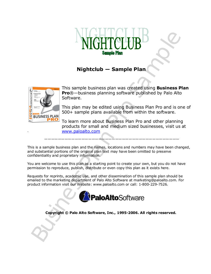 nightclub business plan in south africa