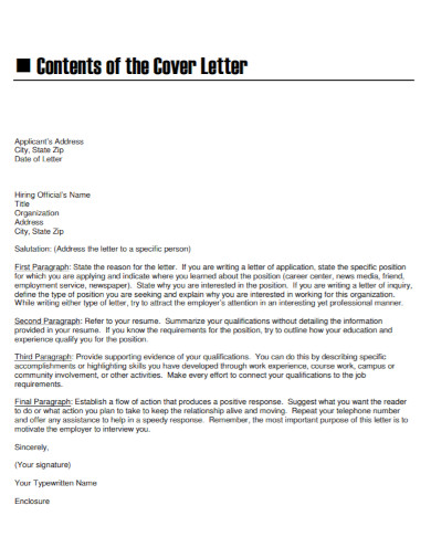 official cover letter