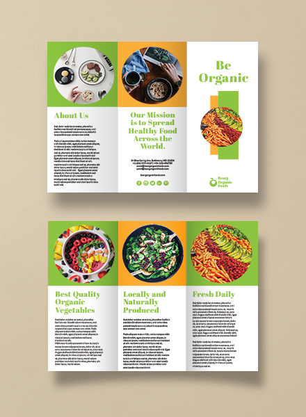 organic food brochure template