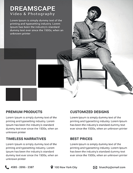 Photography Studio Datasheet Template