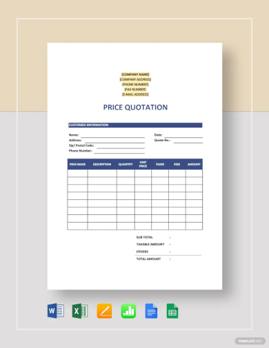 Price Quotation Template