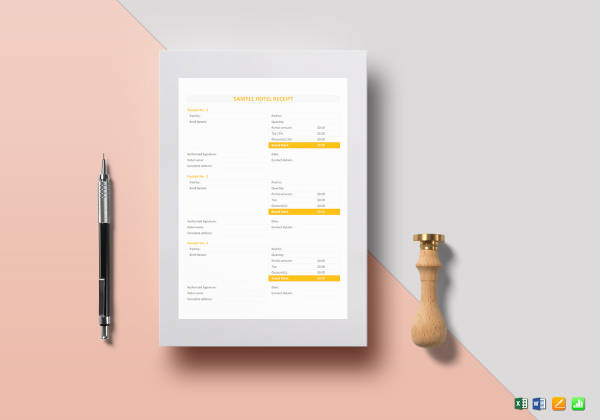 Printable Hotel Receipt Template