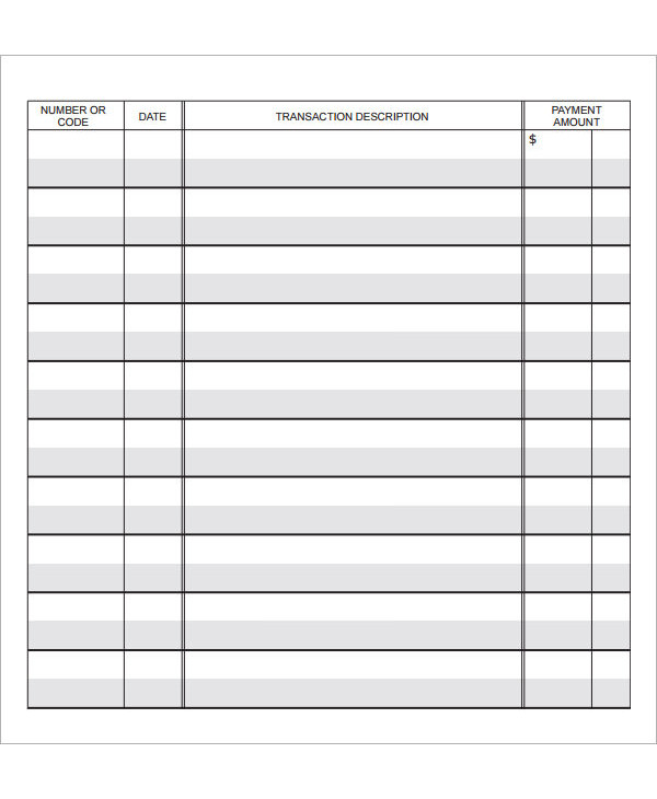 printable personal checkbook register example