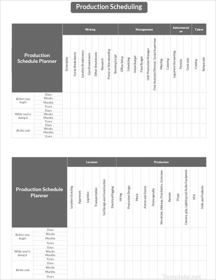 production schedule template1