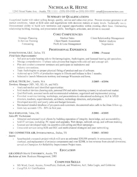 professional resume sample