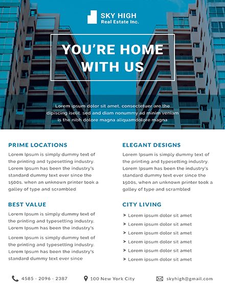 Real Estate Datasheet Template