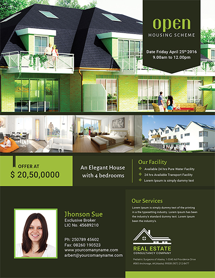 real estate open house flyer template