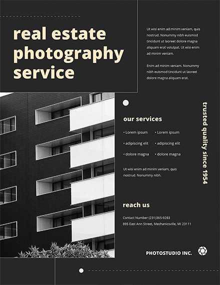 real estate photography flyer template