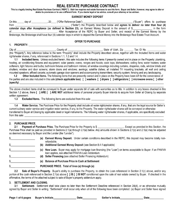 Real Estate Purchase Contract 13  Examples Format Google Docs Word