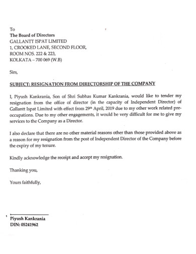 resignation letter in pdf