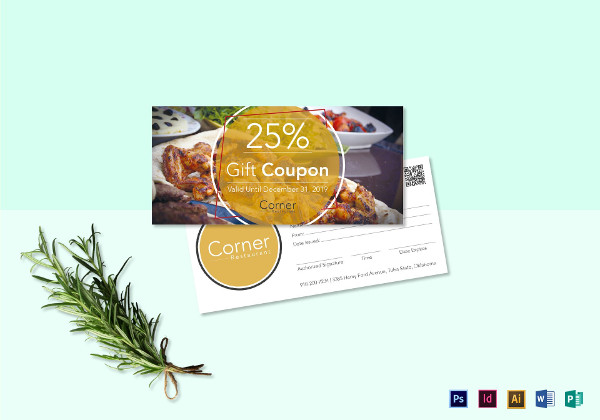 restaurant gift coupon template
