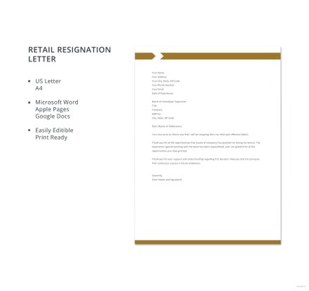 Retail Resignation Letter
