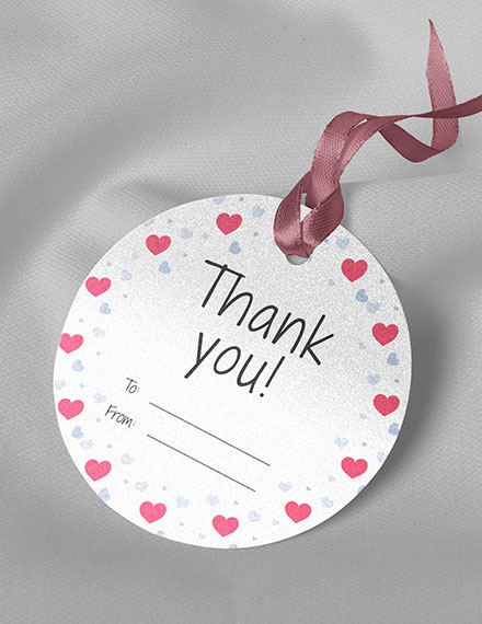 Round Thank You Tag Template