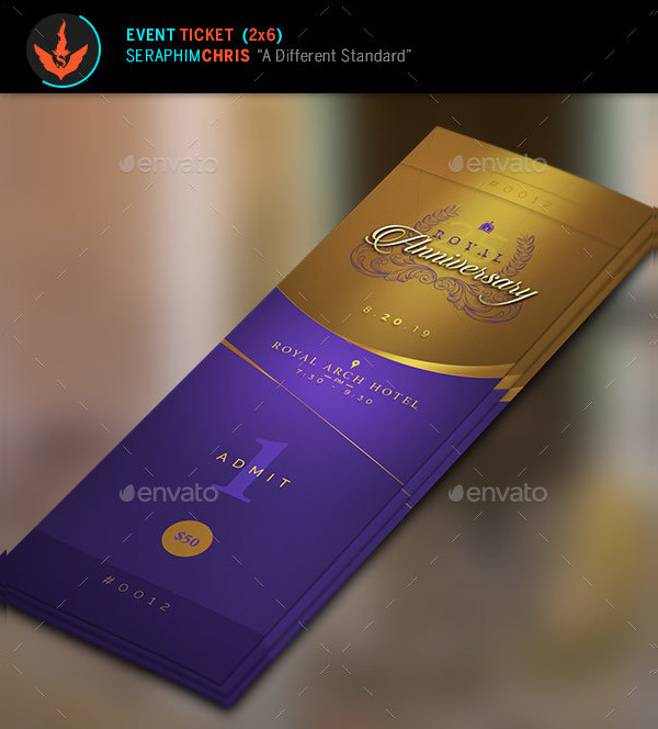 Royal Gold Anniversary Ticket Example