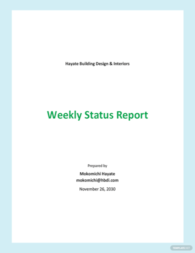 sample weekly status report template