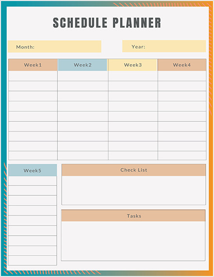schedule creator template