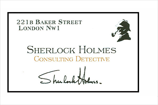 sherlock holmes’ business card