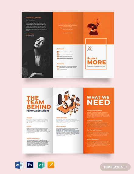 simple company profile tri fold brochure template