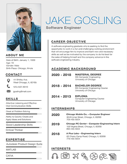 simple fresher resume template