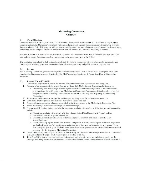 Marketing Consultant Contract - 11+ Examples, Format, Pdf | Examples