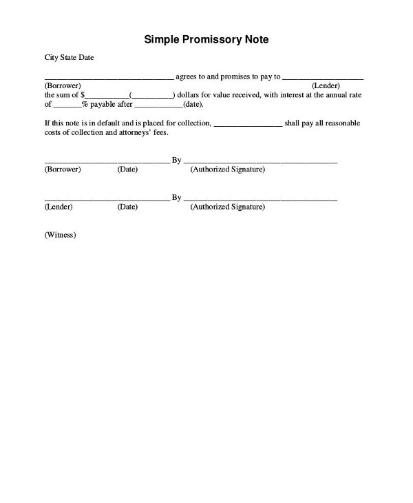 Demand Promissory Note Sample Master Template