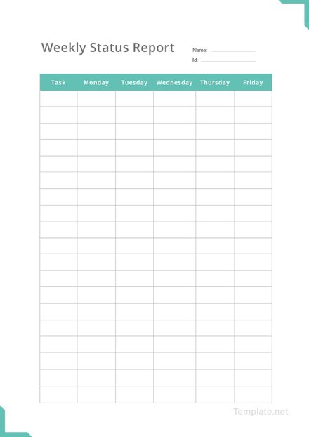 Simple Weekly Status Report Template