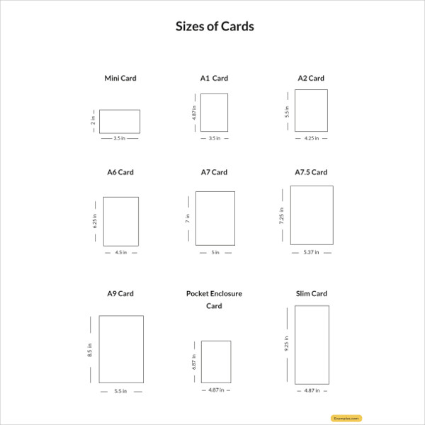 sizes of cards