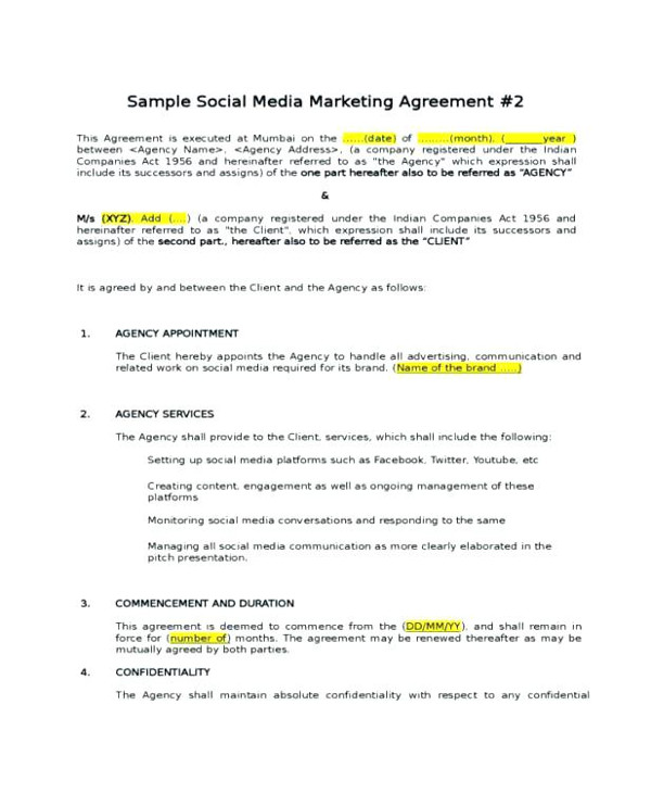 Marketing Consultant Contract 11  Examples Format Pdf