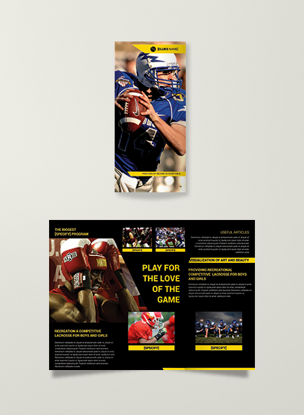Sports Tri Fold Brochure Template Example