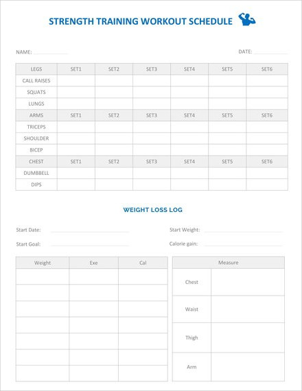 strength training workout schedule template1