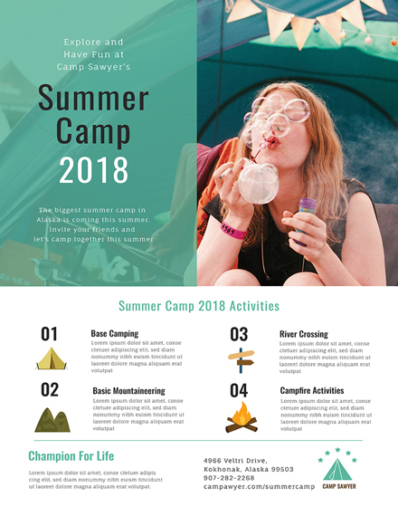 Summer Camp Poster Design Template