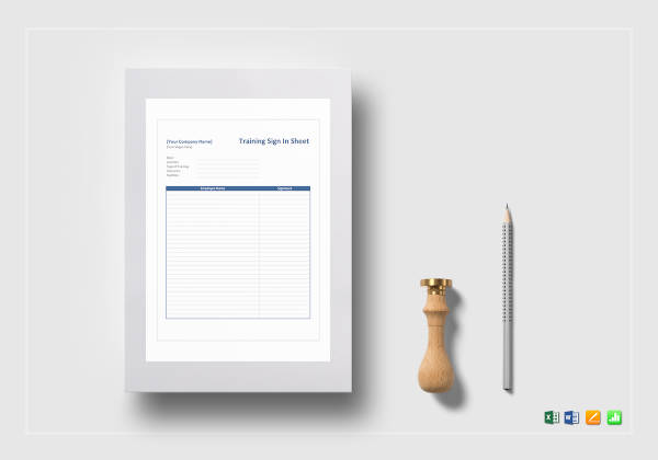 Training Sign in Sheet Template