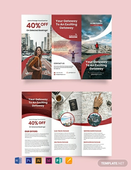 travel trifold brochure template