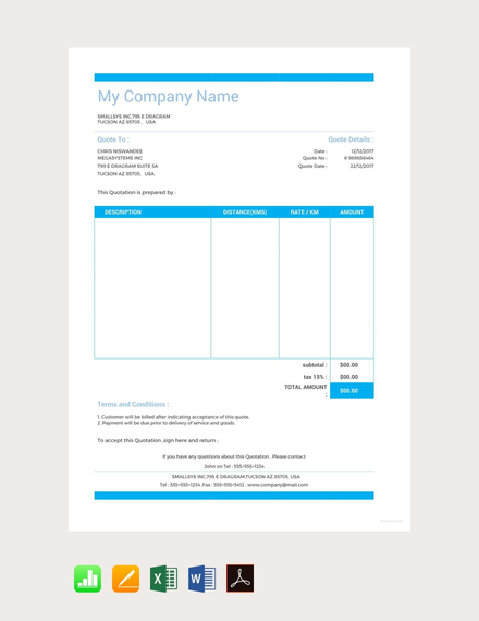 vehicle quotation template