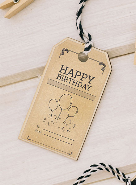 Vintage Birthday Tag Template