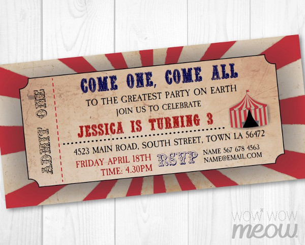 Simple Carnival Ticket - 16+ Examples, Illustrator, Word, Pages