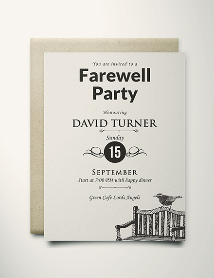 vintage farewell party invitation template