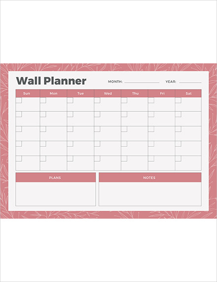 Wall Planner Template