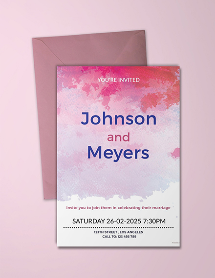 Watercolour Wedding Invitation Template