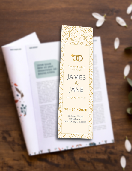 Wedding Bookmark Template