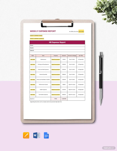 Weekly Expense Report Template