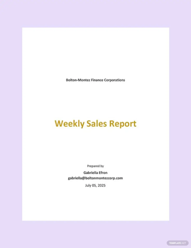 Weekly Sales Report Template