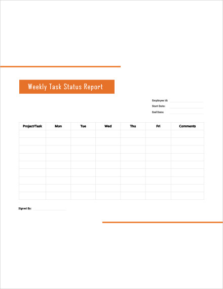 weekly task report template1