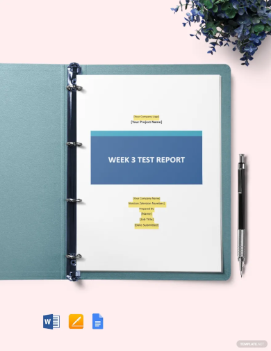 Weekly Test Report Template