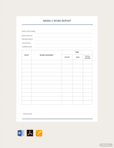 Weekly Work Report Template