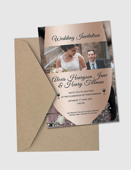 Winery Wedding Invitation Card Template