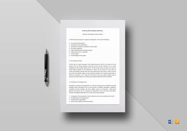 writing the grant proposal template