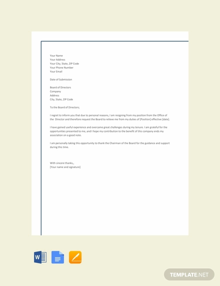 18+ Resignation Letters Examples & Templates in Word ...